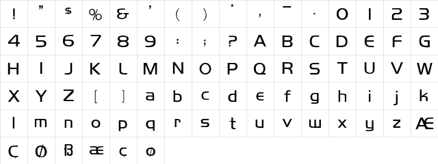 Koshgarian-Light Regular  glyph index