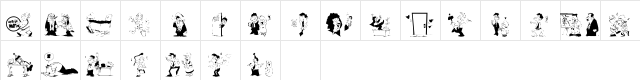 KR Office Party Regular  glyph index