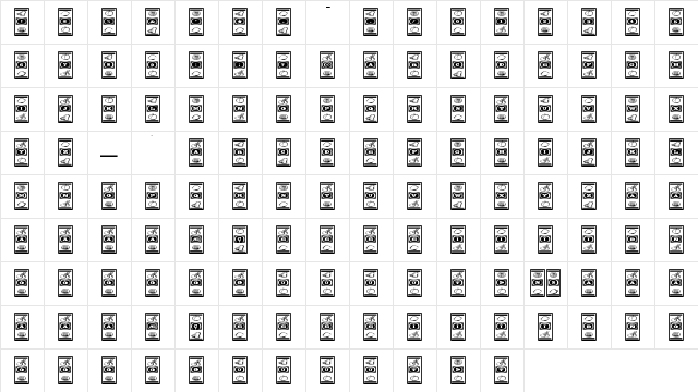 Lucky Ape Regular  glyph index