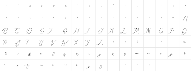 Meillyne Regular  glyph index