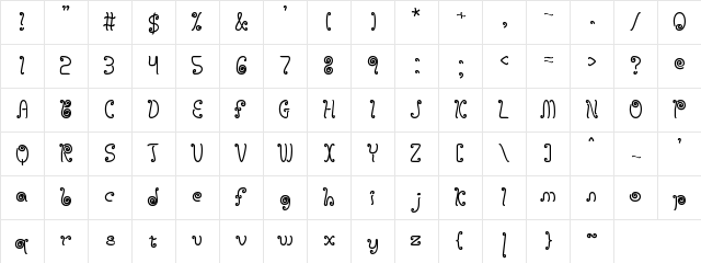 Licorice Strings BRK Normal  glyph index