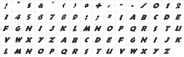 LHF Cincinnati Poster OS Regular  glyph index