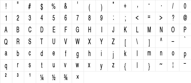 Everest Regular  glyph index