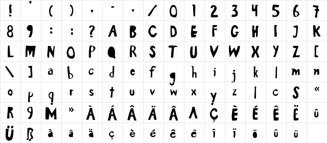 Nacht Regular  glyph index