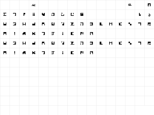 Malcorian Bold  glyph index