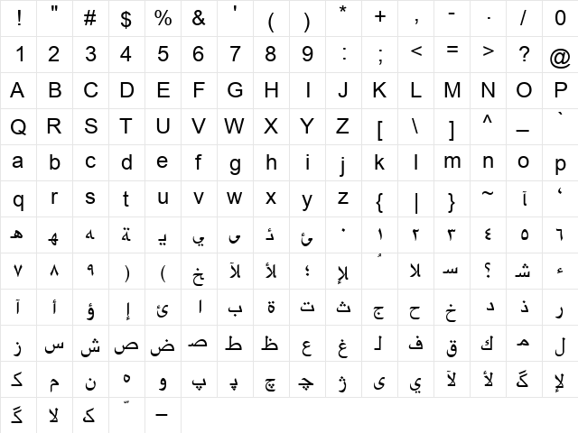 mssansar Regular  glyph index