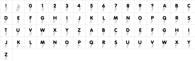 LMS Picnic Parade Regular  glyph index