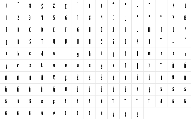Saunder BRK Normal  glyph index