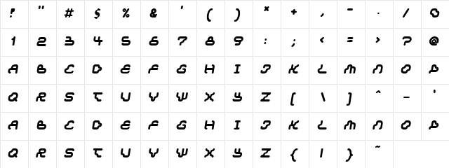 Times Regular  glyph index