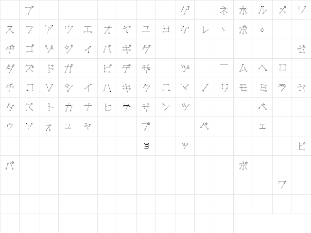 TansanKat Regular  glyph index