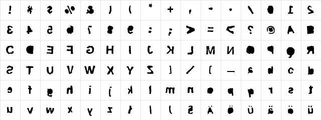 ripTRASH Regular  glyph index