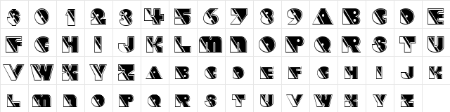 Stricto Sensu Regular  glyph index