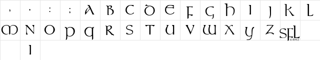DoralCaps Regular  glyph index