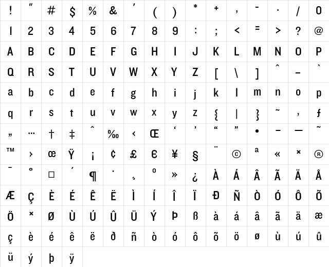 Knockout HTF30-JuniorWelterwt  glyph index
