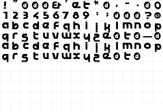 SeptemberGurls Regular  glyph index