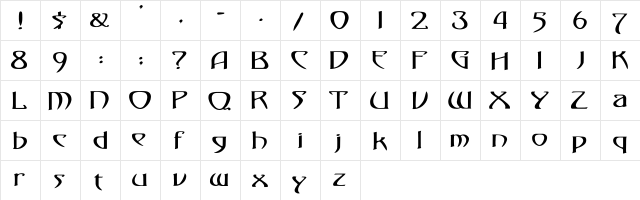 Gismonda Wd Regular  glyph index