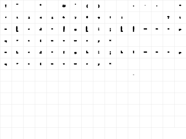 Rabbit bold Bold  glyph index