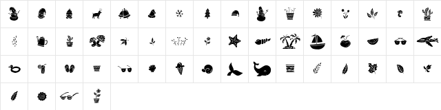All Season Ornaments Regular  glyph index