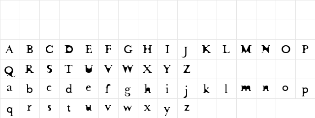 Luv Garden Regular  glyph index