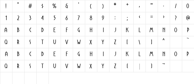 CK Gershwin Regular  glyph index