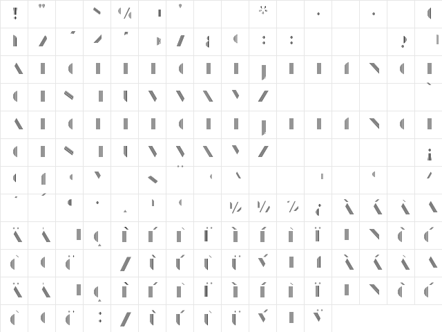Manbow Stripe  glyph index