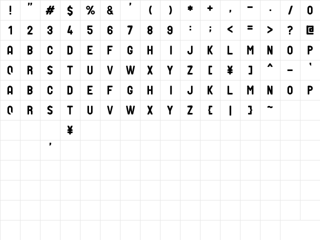 PTF NORDIC Round  glyph index