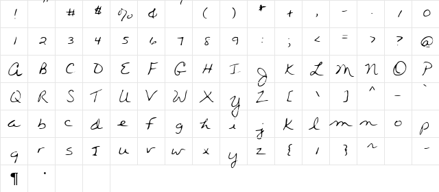 Holitas Regular  glyph index