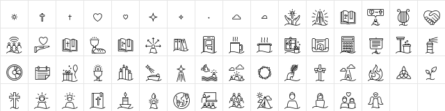 Liturgica Medium  glyph index