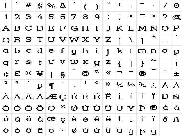 Street Corner Slab Extend Regular  glyph index