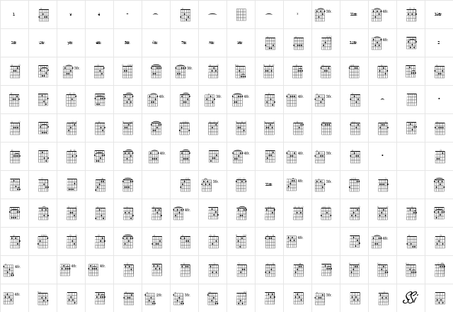 LyricSSK Regular  glyph index