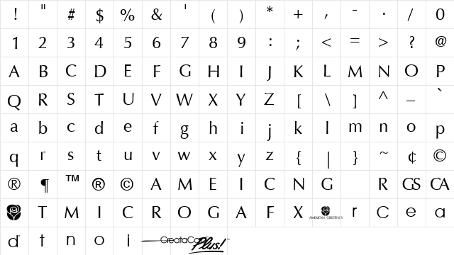 CAC Logo Alternate Regular  glyph index