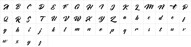 Advectionz FREE Regular  glyph index