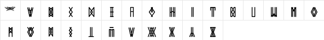 THE ONE Regular  glyph index