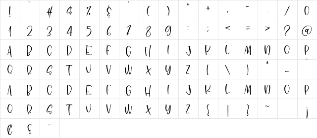 dancing moon slab Regular  glyph index