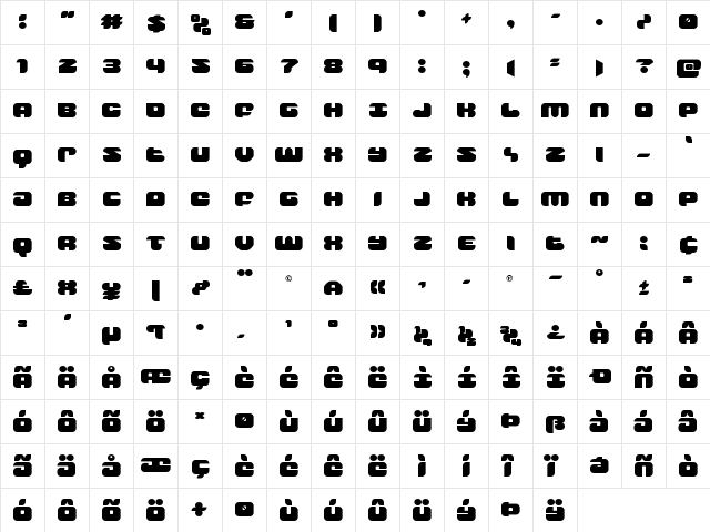 Groovy Smoothie Regular  glyph index