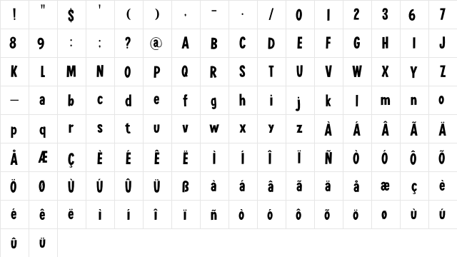 Lucky Goldfish DEMO Regular  glyph index