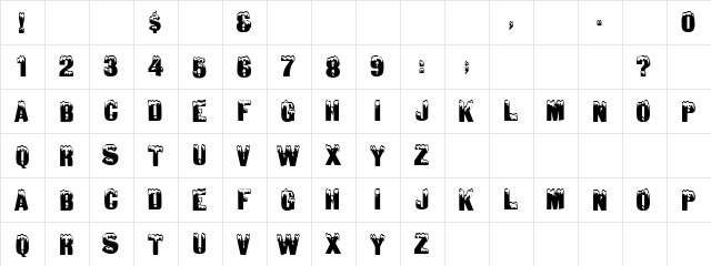 Igloo Regular  glyph index