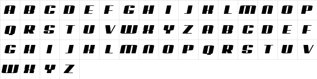 Possession Book Italic  glyph index