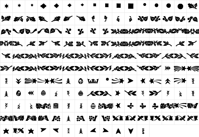 NeueNeulandTF Medium  glyph index