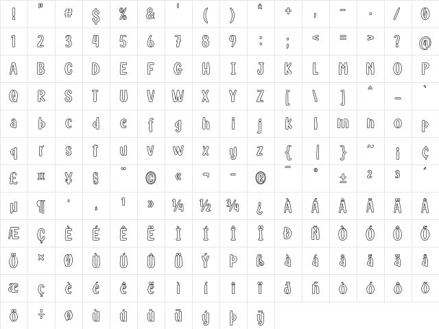 Fish Grill Outline Regular  glyph index