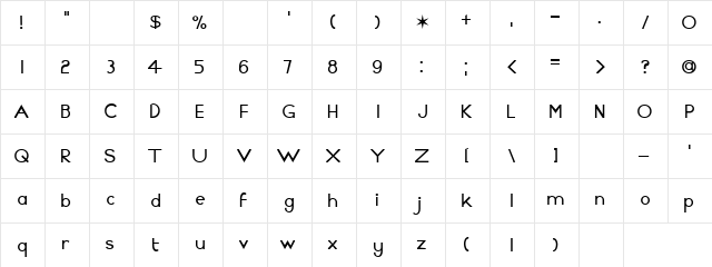 polo Regular  glyph index