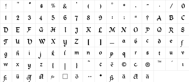 Heidelbe-Normal Regular  glyph index