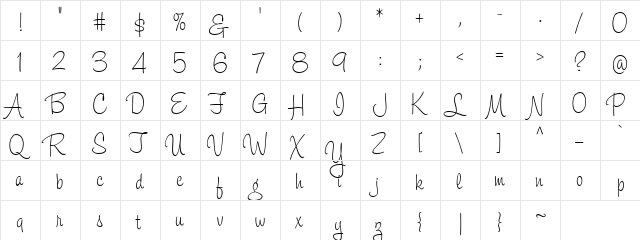 EdPS-Script Regular  glyph index