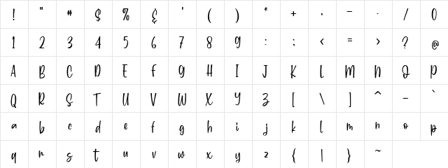 Aperly Regular  glyph index