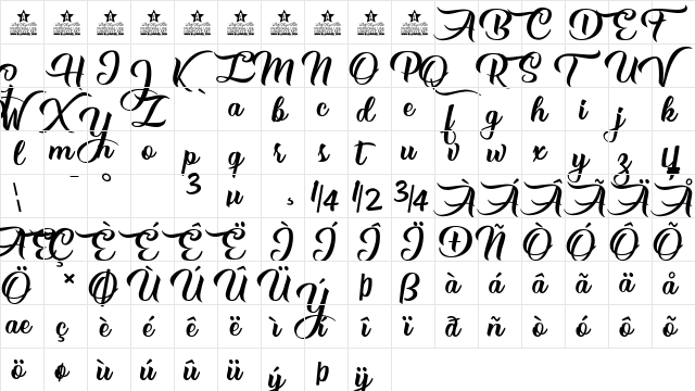 Mysteries of Passion Personal U Regular  glyph index