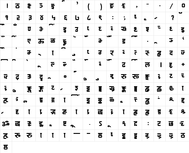 AkrutiDevJanhavi Normal  glyph index