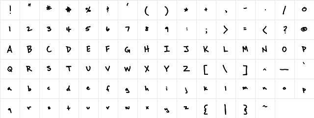 BrownBagLunch Medium  glyph index