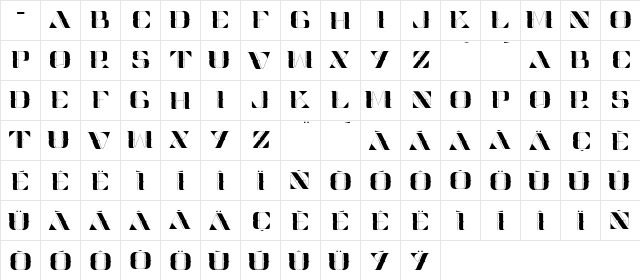 ValkDisplay Regular  glyph index