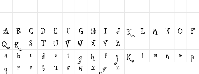 Tuscarora Regular  glyph index