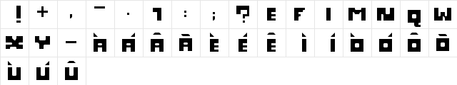 TAUS Regular  glyph index